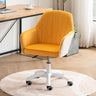 Ergonomic Leather Home Pink Compact Swivel Office Chair Image - 17