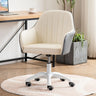 Ergonomic Leather Home Pink Compact Swivel Office Chair Image - 18