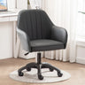 Ergonomic Leather Home Pink Compact Swivel Office Chair Image - 20