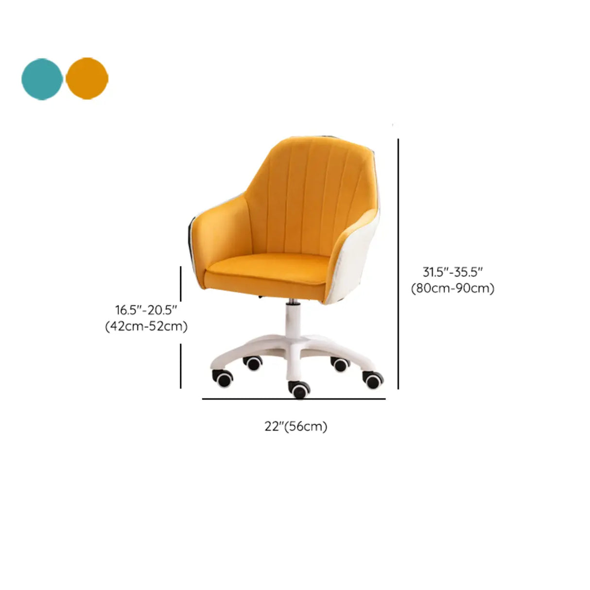 Ergonomic Leather Home Pink Compact Swivel Office Chair Image - 22