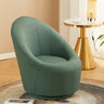 Ergonomic Leather Round Back Swivel Accent Chair Image - 19