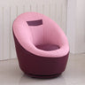 Ergonomic Leather Round Back Swivel Accent Chair Image - 3
