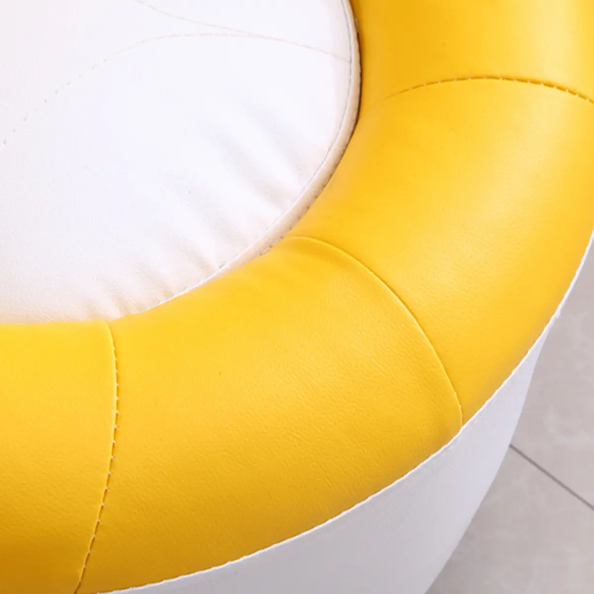 Ergonomic Leather Round Back Swivel Accent Chair Image - 4