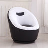 Ergonomic Leather Round Back Swivel Accent Chair Image - 7
