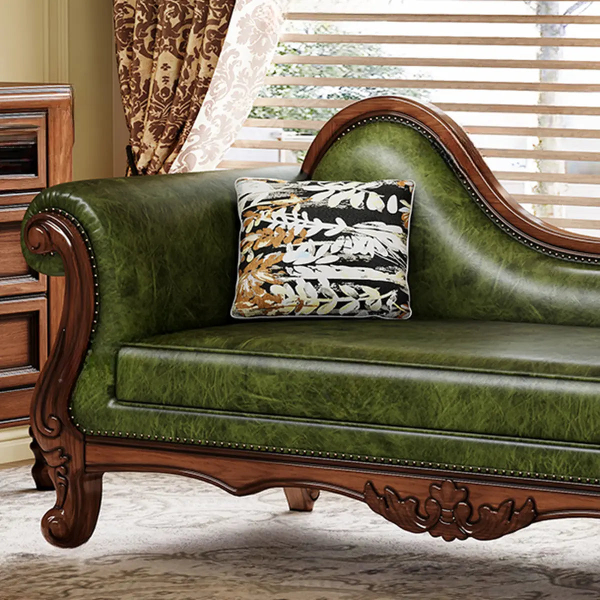 Ergonomic Leather Upholstered Left-Arm Chaise Sofa Image - 4