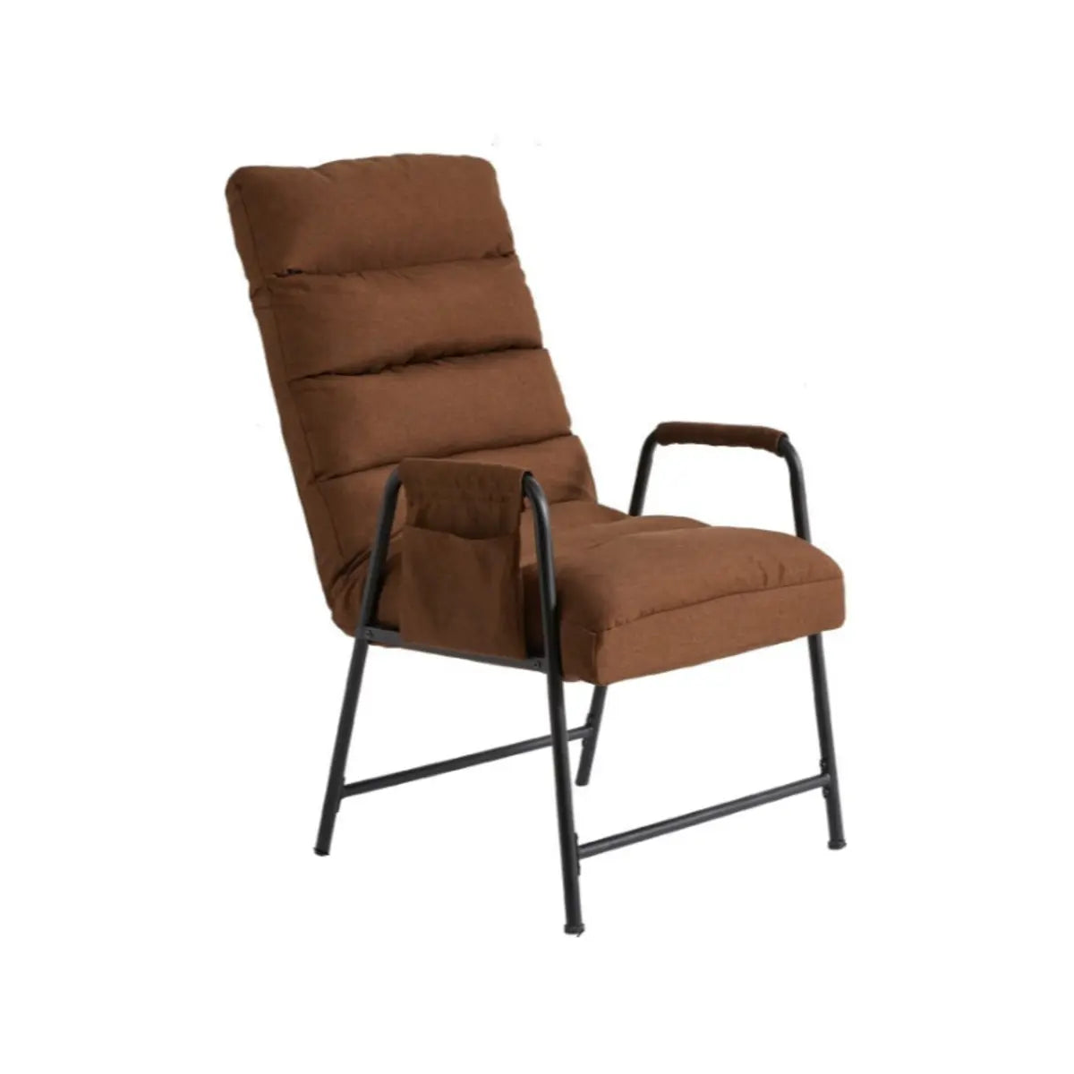 Ergonomic Light Gray Cotton Linen Reclining Arm Chair Image - 12