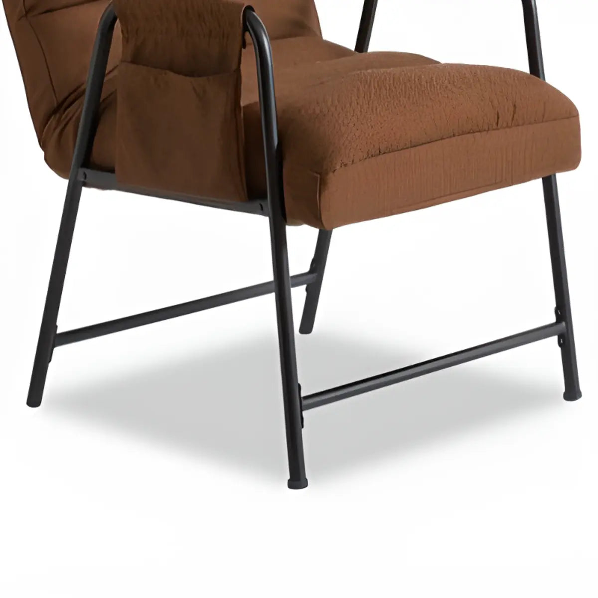 Ergonomic Light Gray Cotton Linen Reclining Arm Chair Image - 5
