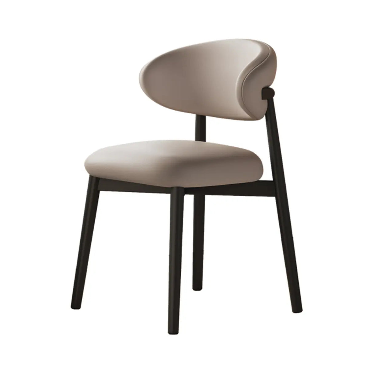 Ergonomic Low Back Leather Dining Chair with Cushioned Seat Image - 1