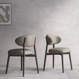 Ergonomic Low Back Leather Dining Chair with Cushioned Seat Image - 11