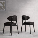 Ergonomic Low Back Leather Dining Chair with Cushioned Seat Image - 12