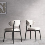 Ergonomic Low Back Leather Dining Chair with Cushioned Seat Image - 2