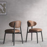 Ergonomic Low Back Leather Dining Chair with Cushioned Seat Image - 5
