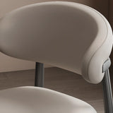 Ergonomic Low Back Leather Dining Chair with Cushioned Seat Image - 6