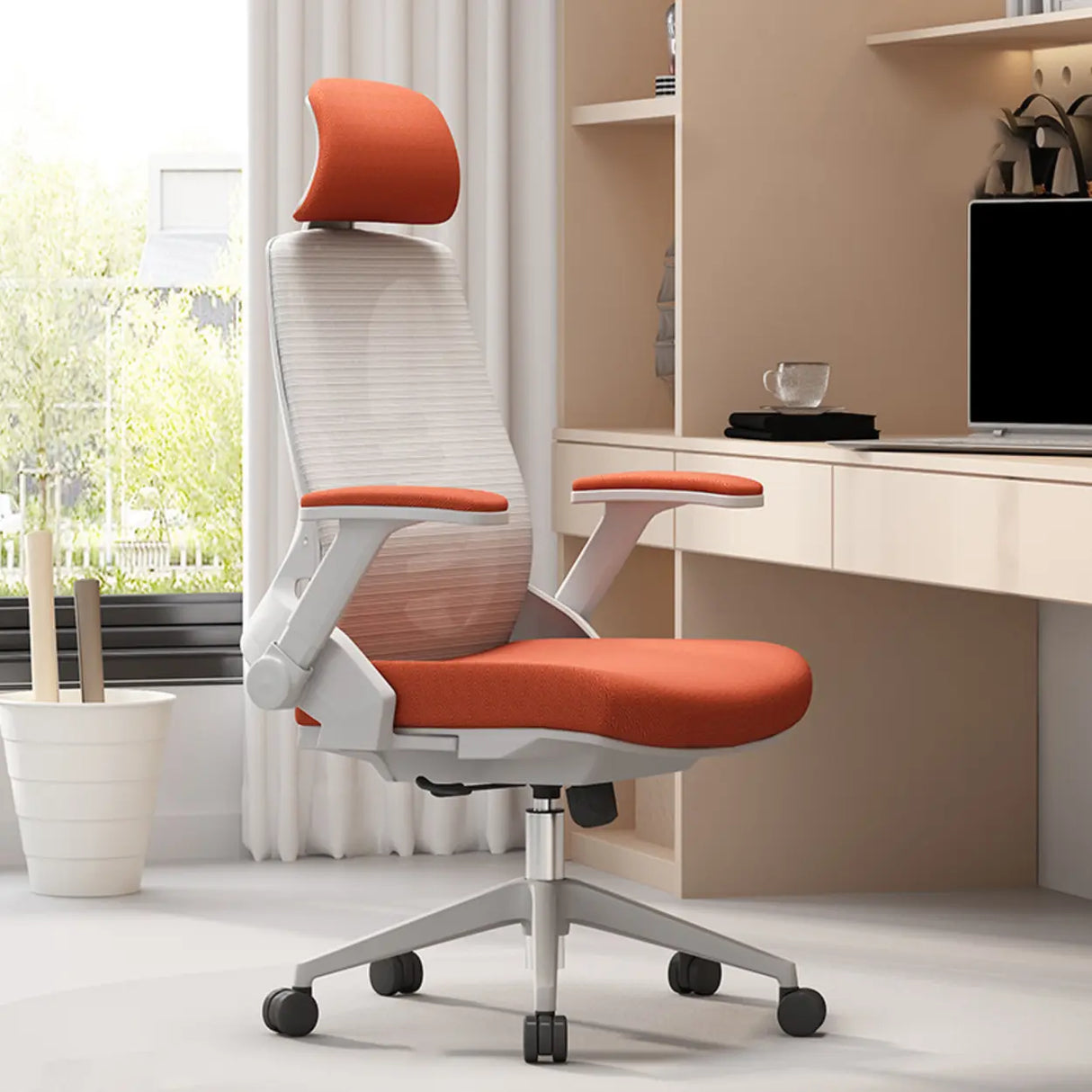 Ergonomic Mesh Adjustable Lumbar Support Office Chair Image - 11