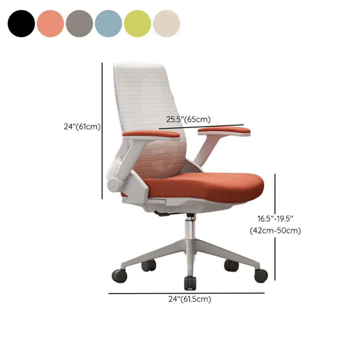 Ergonomic Mesh Adjustable Lumbar Support Office Chair Image - 22