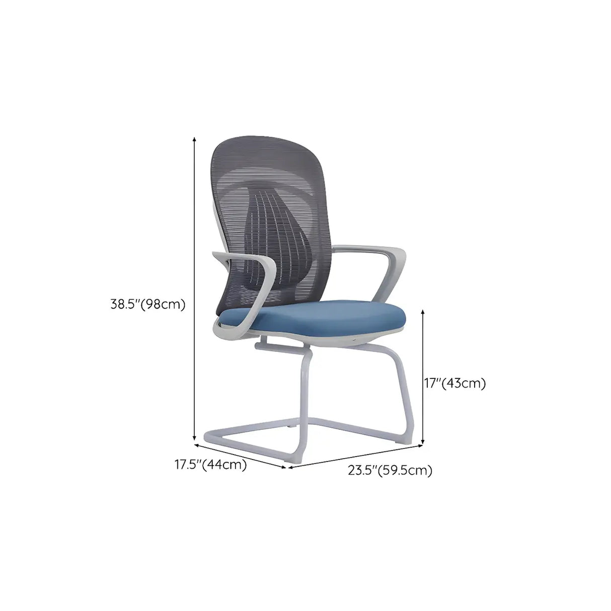 Ergonomic Mesh Back Grey Adjustable Arms Office Chair Image - 11