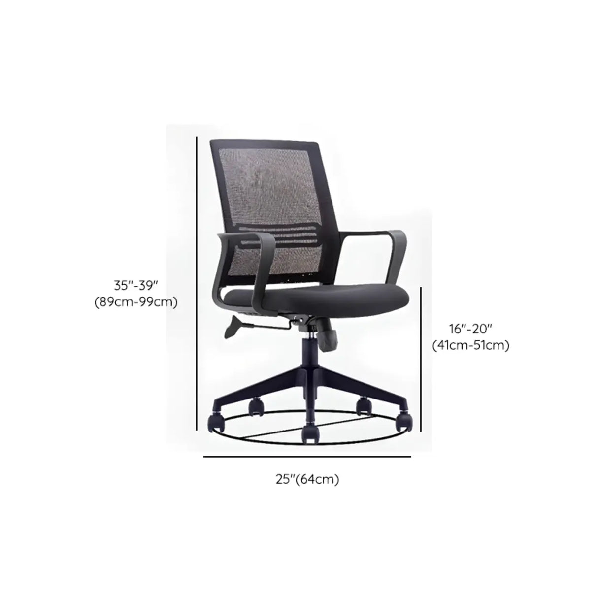 Ergonomic Mesh Black Adjustable Comfort Office Chair Image - 16
