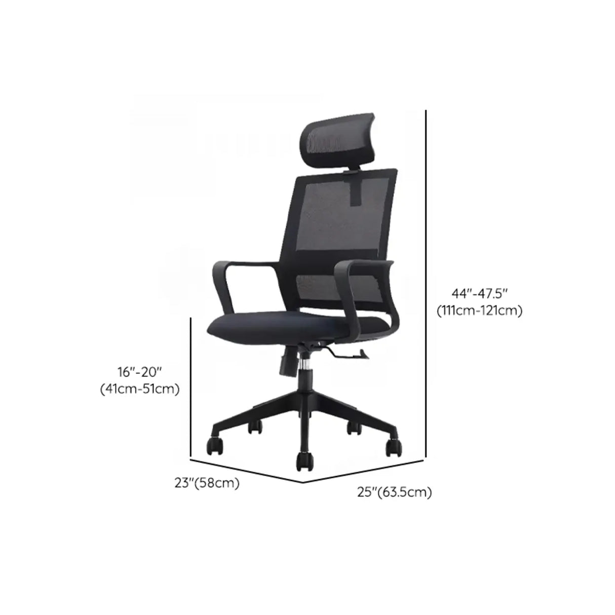 Ergonomic Mesh Black Adjustable Comfort Office Chair Image - 17