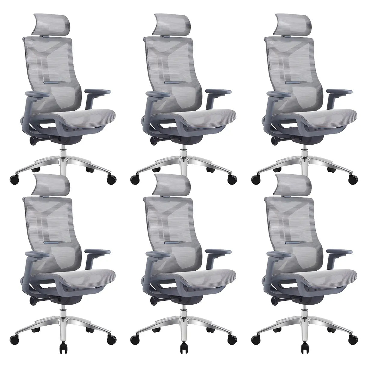 Ergonomic Mesh Black Adjustable Office Chair with Wheels Image - 26