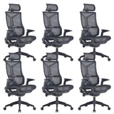 Ergonomic Mesh Black Adjustable Office Chair with Wheels Image - 30