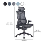 Ergonomic Mesh Black Adjustable Office Chair with Wheels #size