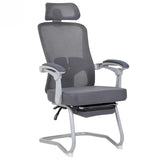 Ergonomic Mesh High-Back Grey Office Chair with Footrest Image - 10