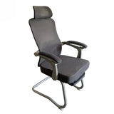 Ergonomic Mesh High-Back Grey Office Chair with Footrest Image - 12
