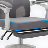 Ergonomic Mesh High-Back Grey Office Chair with Footrest Image - 14