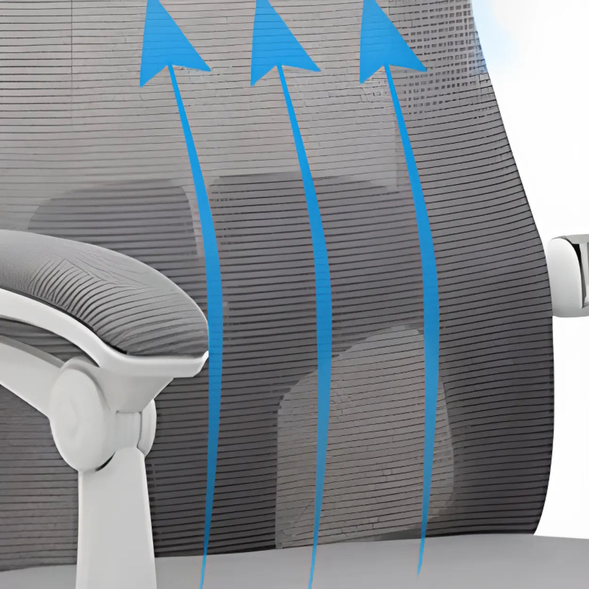 Ergonomic Mesh High-Back Grey Office Chair with Footrest Image - 18