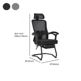 Ergonomic Mesh High-Back Grey Office Chair with Footrest #size