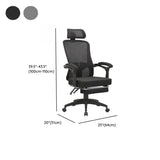 Ergonomic Mesh High-Back Grey Office Chair with Footrest Image - 21