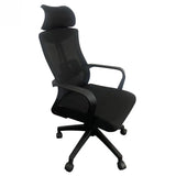 Ergonomic Mesh High-Back Grey Office Chair with Footrest Image - 5