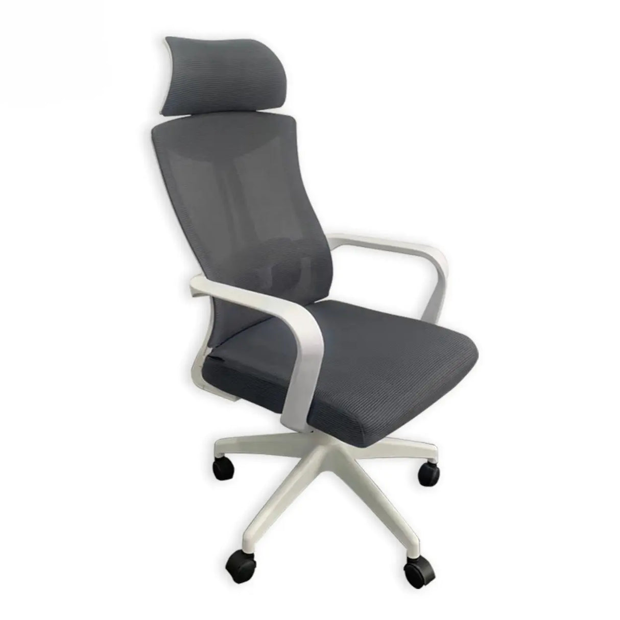 Ergonomic Mesh High-Back Grey Office Chair with Footrest Image - 6