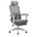 Ergonomic Mesh High-Back Grey Office Chair with Footrest Image - 8