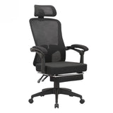 Ergonomic Mesh High-Back Grey Office Chair with Footrest Image - 9