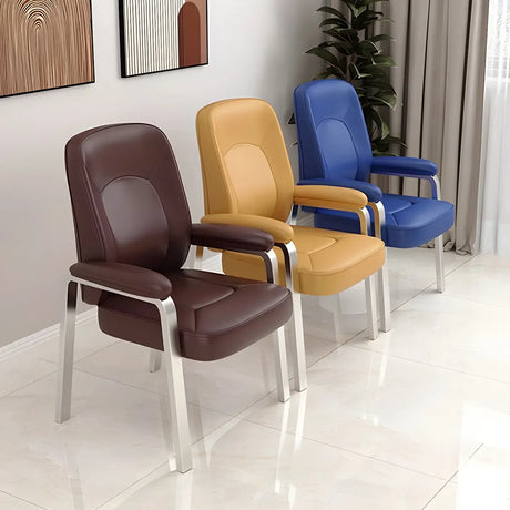 Ergonomic Metal Legs Modern Padded Leather Office Chair Image - 1