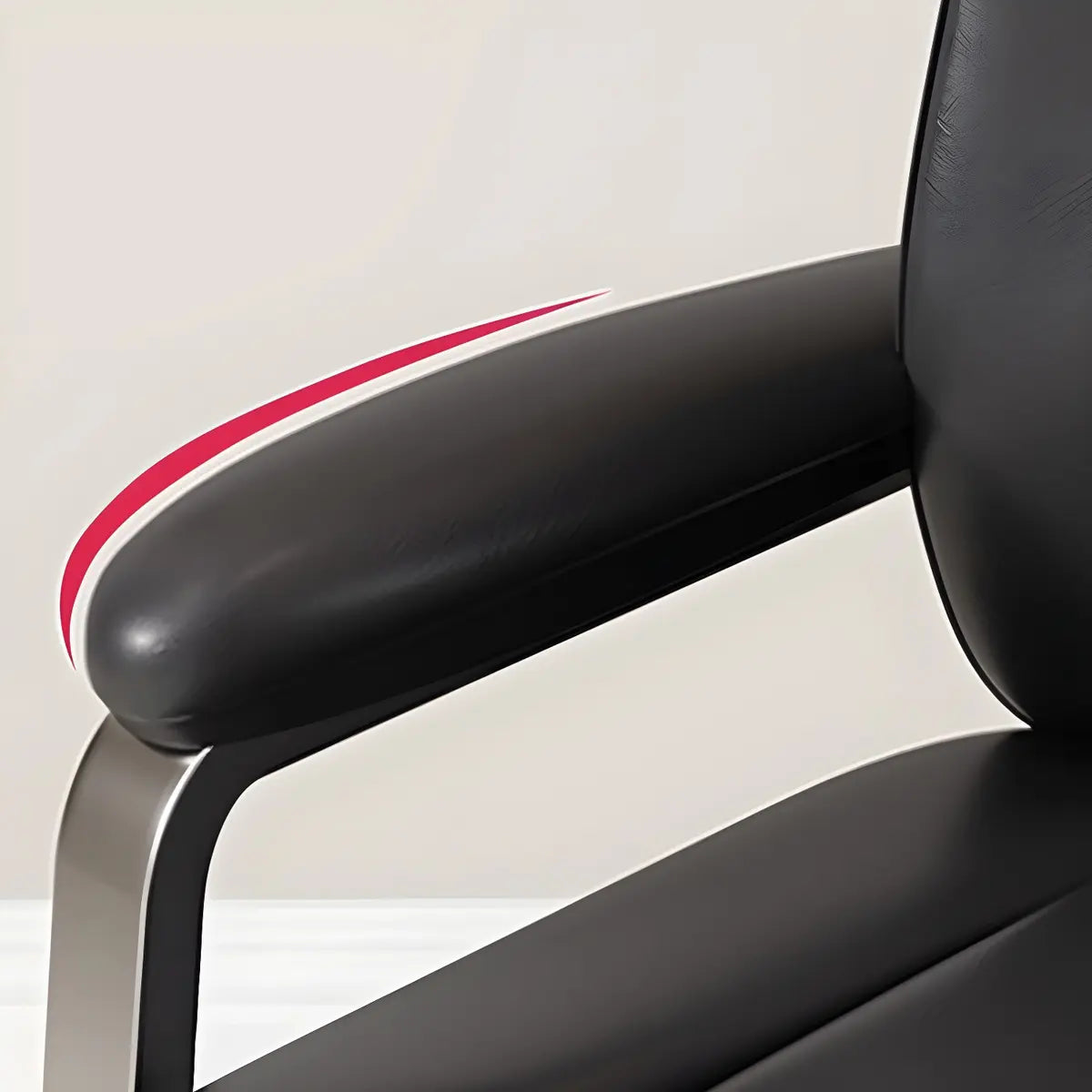 Ergonomic Metal Legs Modern Padded Leather Office Chair Image - 11