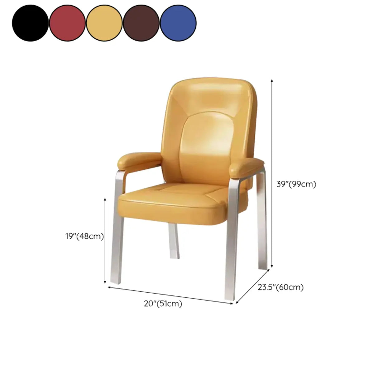 Ergonomic Metal Legs Modern Padded Leather Office Chair 