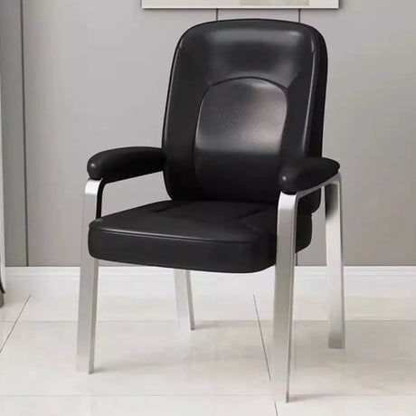Ergonomic Metal Legs Modern Padded Leather Office Chair Image - 2