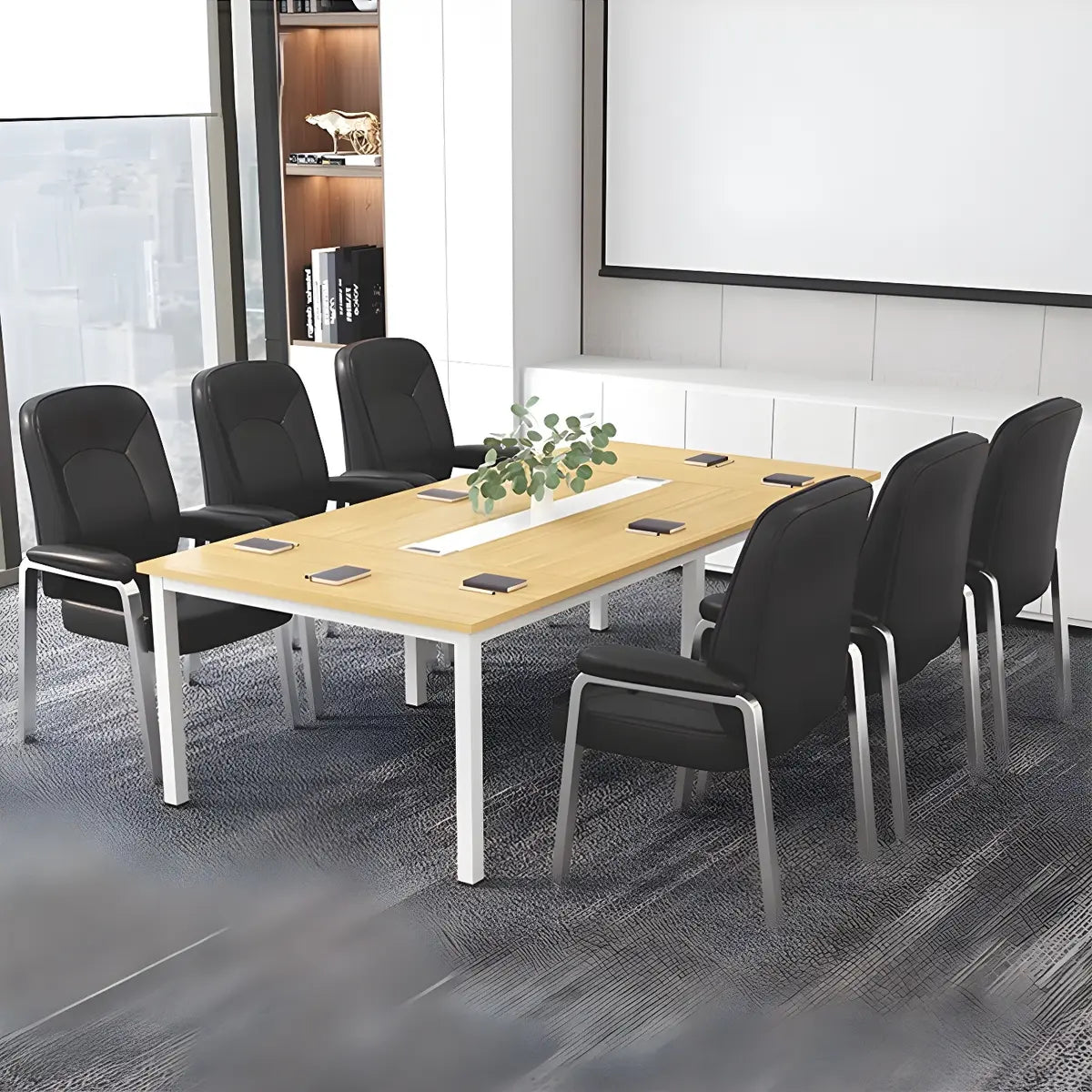 Ergonomic Metal Legs Modern Padded Leather Office Chair Image - 8