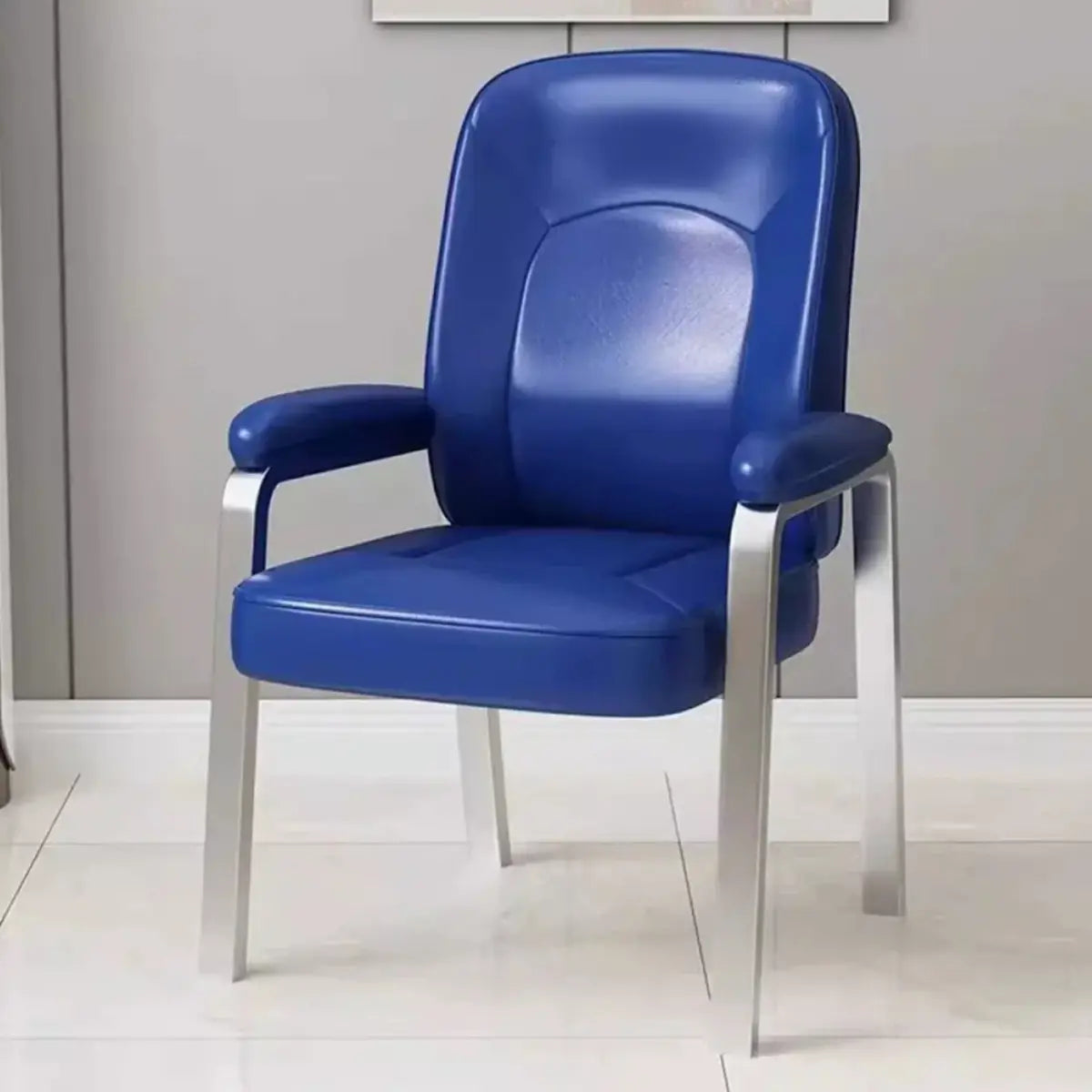 Ergonomic Metal Legs Modern Padded Leather Office Chair Image - 9