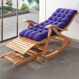 Ergonomic Natural Wooden Track Arms Rocking Chair Image - 11