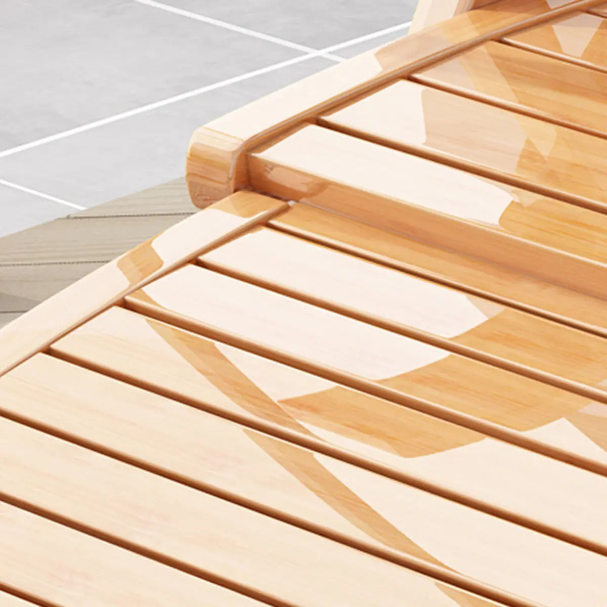 Ergonomic Natural Wooden Track Arms Rocking Chair Image - 12
