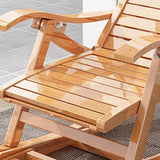 Ergonomic Natural Wooden Track Arms Rocking Chair Image - 13