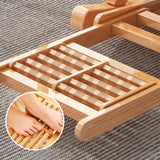 Ergonomic Natural Wooden Track Arms Rocking Chair Image - 14