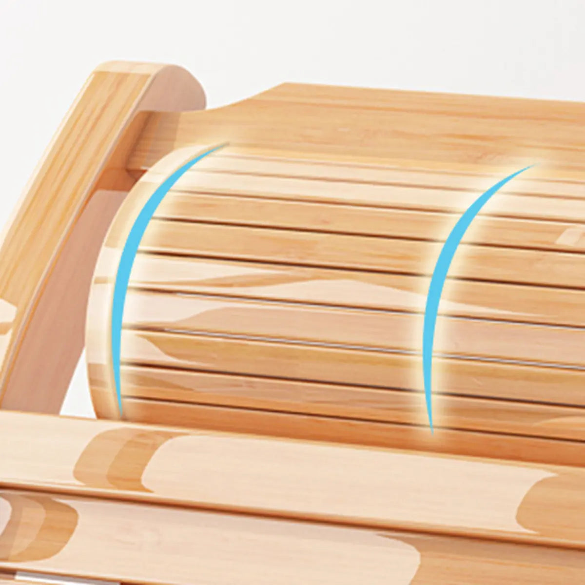 Ergonomic Natural Wooden Track Arms Rocking Chair Image - 16