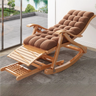 Ergonomic Natural Wooden Track Arms Rocking Chair Image - 3