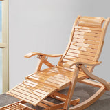 Ergonomic Natural Wooden Track Arms Rocking Chair Image - 6