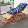 Ergonomic Natural Wooden Track Arms Rocking Chair Image - 9