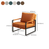 Ergonomic Orange Leather Fixed Back Sled Arm Chair #size